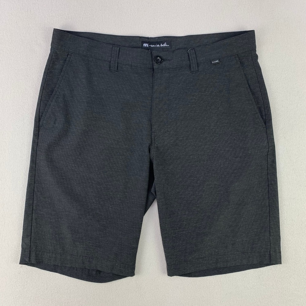 TravisMathew Beck Golf Shorts Men 36x10 Dark Grey Performance Tech Stretch